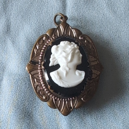 Antique oval mourning cameo - antique,