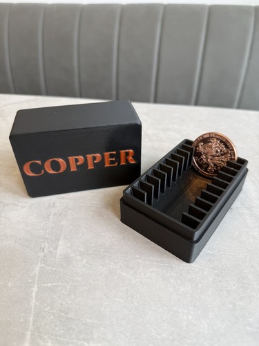 Copper 1oz coin storage box - coin,