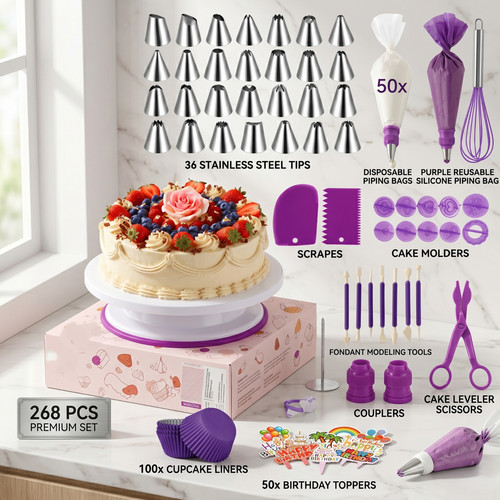 268pcs cake decorating kit - decorating,