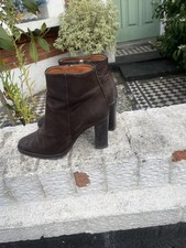 Massimo Dutti Ankle Boots 100% leather  Suede UK 4/37Eur Dark bown. heels