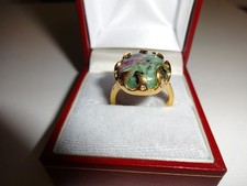 Ruby Zoisite & zircon ring In