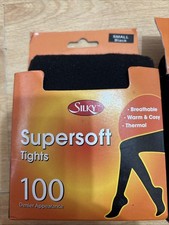 3 x  Supersoft Tights Bundle Women's Size S by Silky 100 denier appearance
