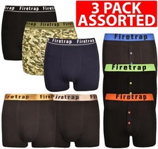 FireTrap Mens Boxers Cotton Soft Trunks 3 Pairs Multipack Underwear Boxer Shorts