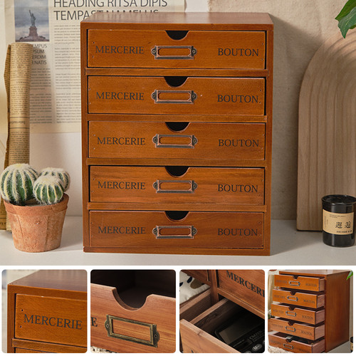 Wooden desk organizer - wooden,