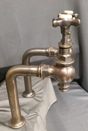 Tall bare aged brass bib - bare,