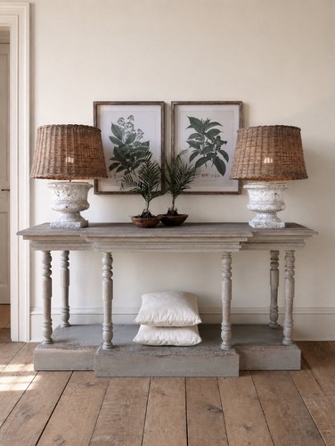Large breakfront console table - breakfront,