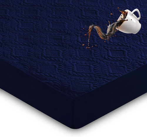 Queen mattress protector navy - queen, protector,