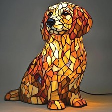 Resin Animal Art Night Light Cute Dog Series Tabletop Lamp Decoration