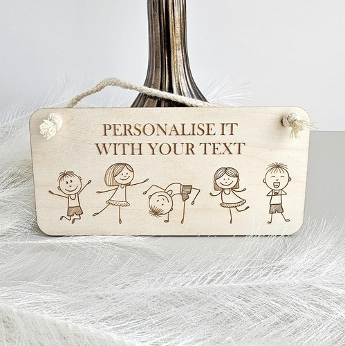 Personalised wooden door sign - wooden,