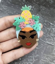 Modern Arcrylic Handmade BROOCH 3D Tropical Carmen Miranda Icon Lady Dancer BN F