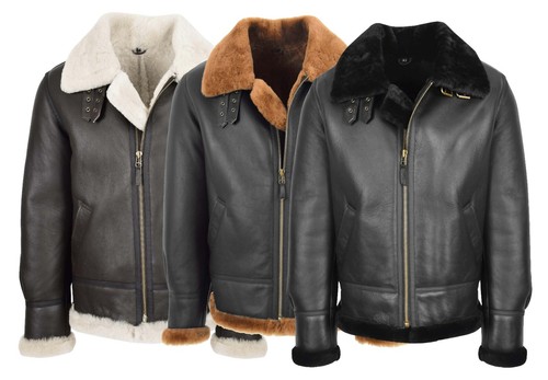 Mens real sheepskin flying - real,