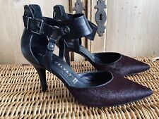 MINT VELVET PONY HAIR STILETTOS HEELS SHOES BUCKLE ANKLE STRAPS & ZIPS UK 4 (37)