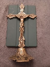 Brass altar crucifix - brass, 13"