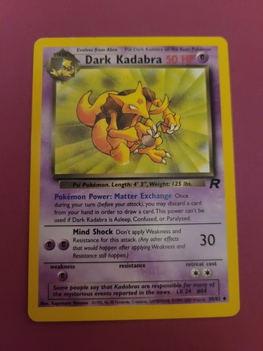 Pokemon tcg dark - kadabra, 39/82