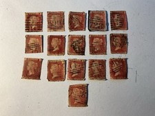 16 Victoria Penny Red Stamps All Plate 82 Postmark Potential 18