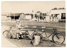 Five Seat Tandem Bicycle & ESSO Station Original Photograph - 112x158mm  ref.230