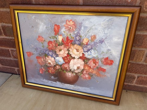 Vintage framed oil canvas - framed,