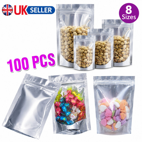 Clear silver resealable - clear,