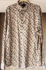 NEW/unworn Guide London Premium 3XL Pure  Cotton tan/navy/red kite pattern shirt