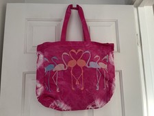 Alternative/Hippy/Festival Hand Tie Dyed Pink Flamingo Multi Purpose Bag