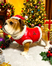 Christmas Bulldog Figurine
