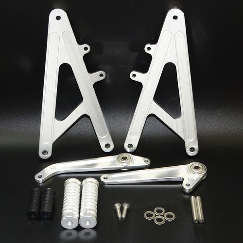 Silver cnc rearset footrests - cnc,