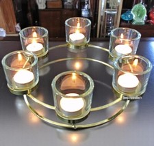 6 Candle Holder Round Tea