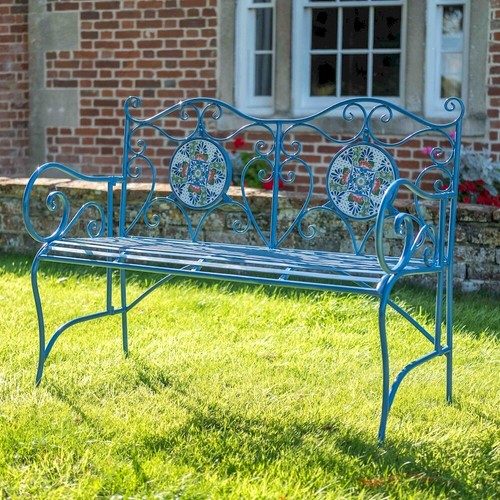 Mosaic garden bench steel - mosaic,