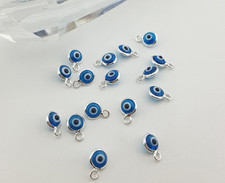 Murano Evil Eye Charm 925 sterling silver jewellery making Supply Pendant