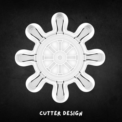 Ship wheel cookie - ship, cutter
