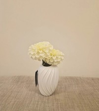 Next White Artificial Dahila Arrangement In Plated Ceramic Vase Home Decor &Gift
