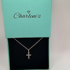 Simple cross diamante 925