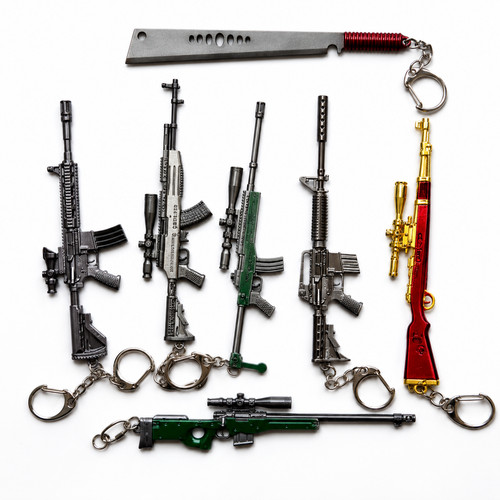 Gun model keychain set - gun, of