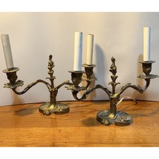 2 French Rococo Gilt Bronze