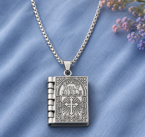 Silver holy bible cross - silver,