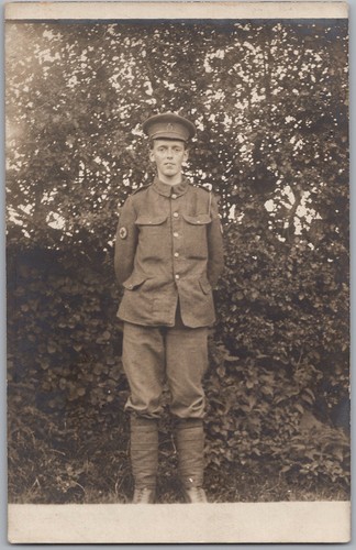 Wwi soldier portrait rppc - wwi,