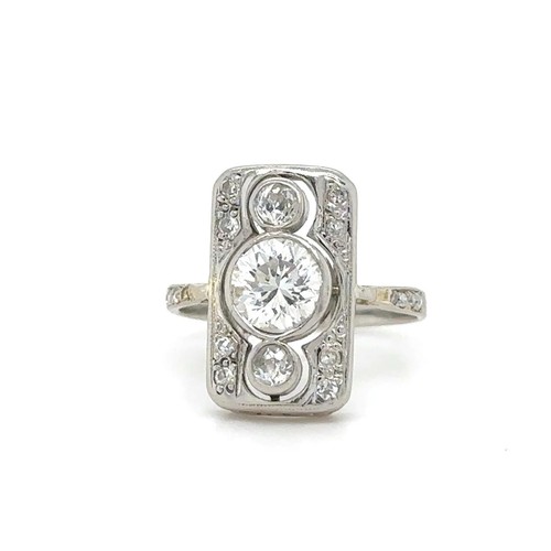 Art deco platinum diamond - deco, ring