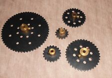 MECCANO BLACK SPROCKET WHEELS SET No's: 95 95a 95b 96 & 96a TOT 5 pcs