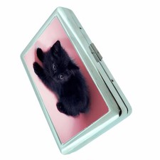 Black Cat Pink Silver Metal