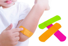 60 Neon Plasters Wash Proof Detectable Coloured First Aid Dressing Gauze Padded