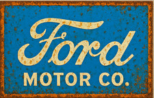 Metal Sign Ford motor co old Rusted Look Garage Man Cave Bar Classic Workshop