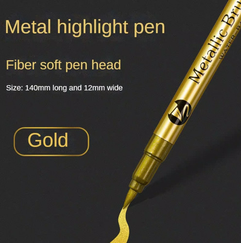 Gold x3pcs permanent brush - gold, x3pcs-permanent