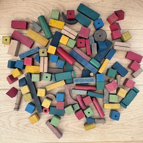 Vintage wooden building blocks - vintage,