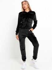 Womens 2pcs Velour Tracksuit