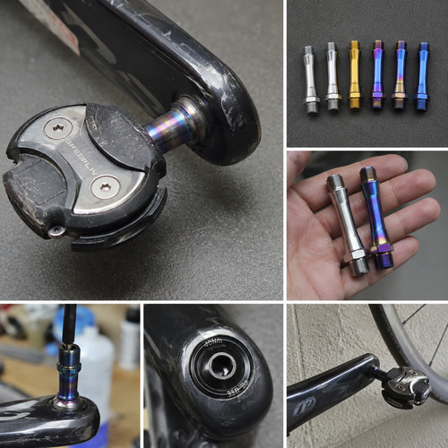 Titanium pedal spindle axle - titanium,