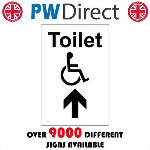 Sign disabled toilet arrow - disabled, up