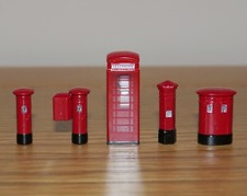 Bachmann 00 gauge 1:76 scale Telephone box / Royal Mail Post Boxes, suit Hornby