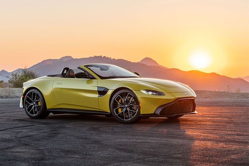 Yellow sporty car aston - sporty, martin