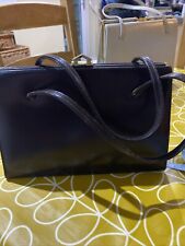 Vintage 1950s Ackery Of London Dark Brown leather kelly top handle handbag retro