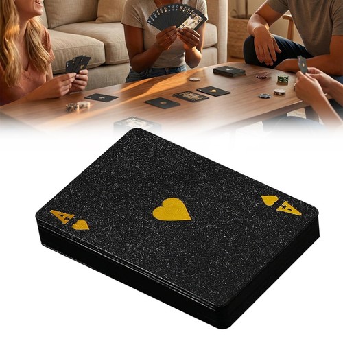 Poker playing cards black - playing, gold